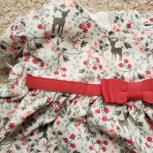 Girls Christmas reindeer dress red ribbon 6mo 12mo corduroy gymboree outfit